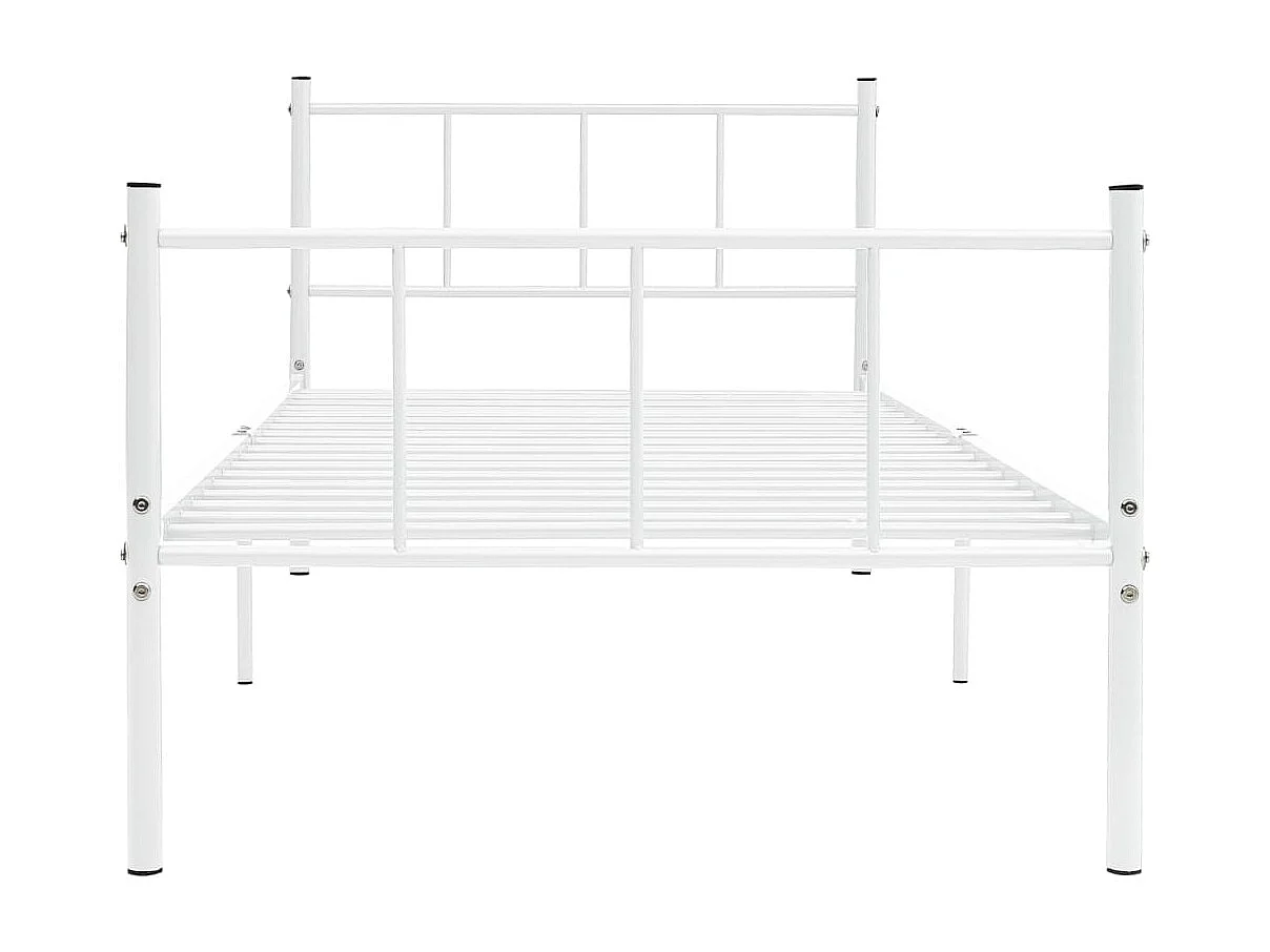 Lit-90x200 cm Blanc Métal EGGB29553