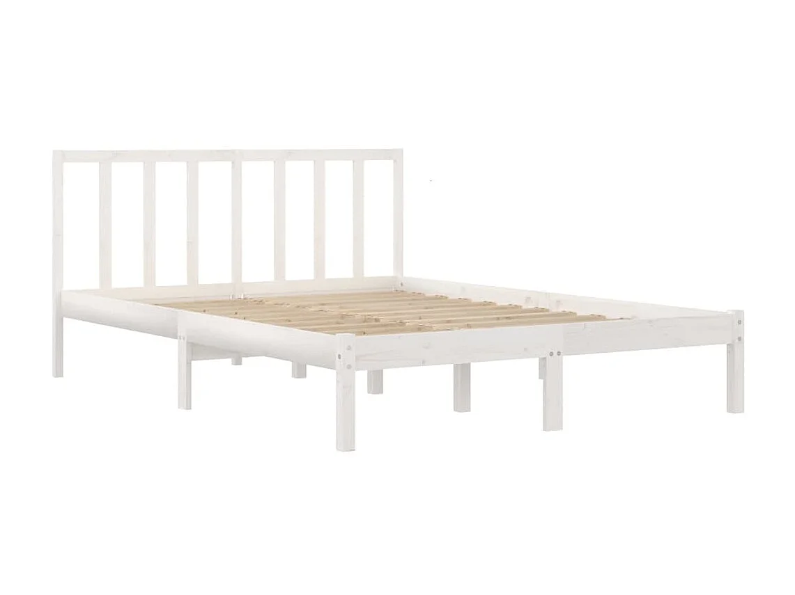 Lit-140x200 cm Blanc Bois de pin massif EGGB93821