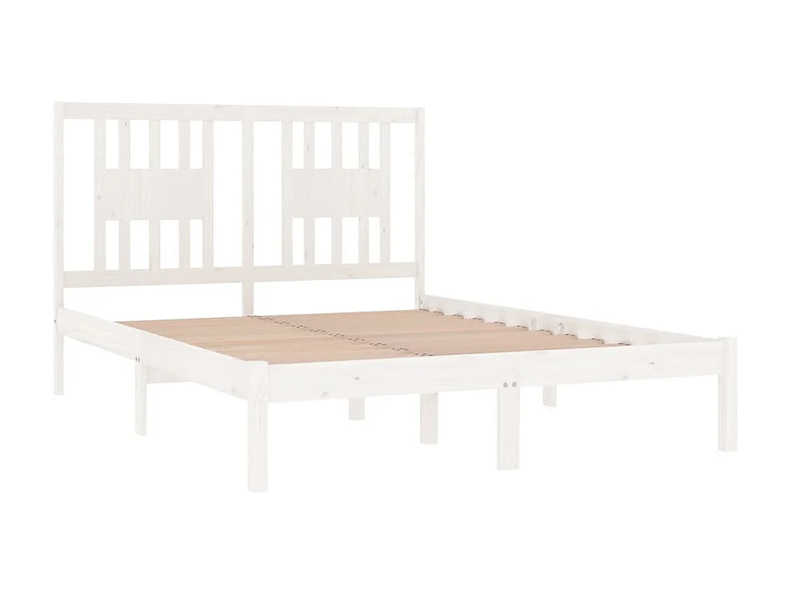 Lit-120x190 cm Blanc Bois massif Petit Double EGGB75031