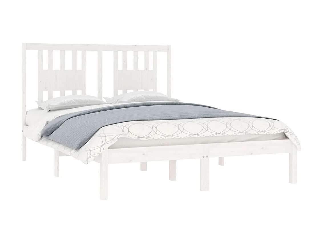 Lit-120x190 cm Blanc Bois massif Petit Double EGGB75031