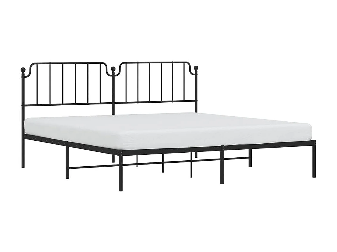 Cama 190x200 cm con cabecero metal negro ES23527