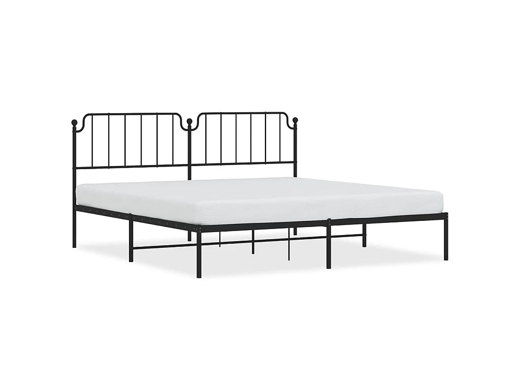 Cama com cabeceira 193x203 cm metal preto PT502998
