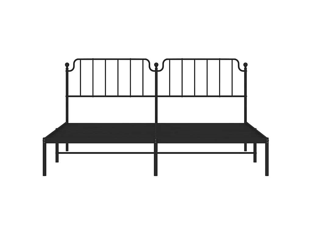 Cama com cabeceira 193x203 cm metal preto PT502998