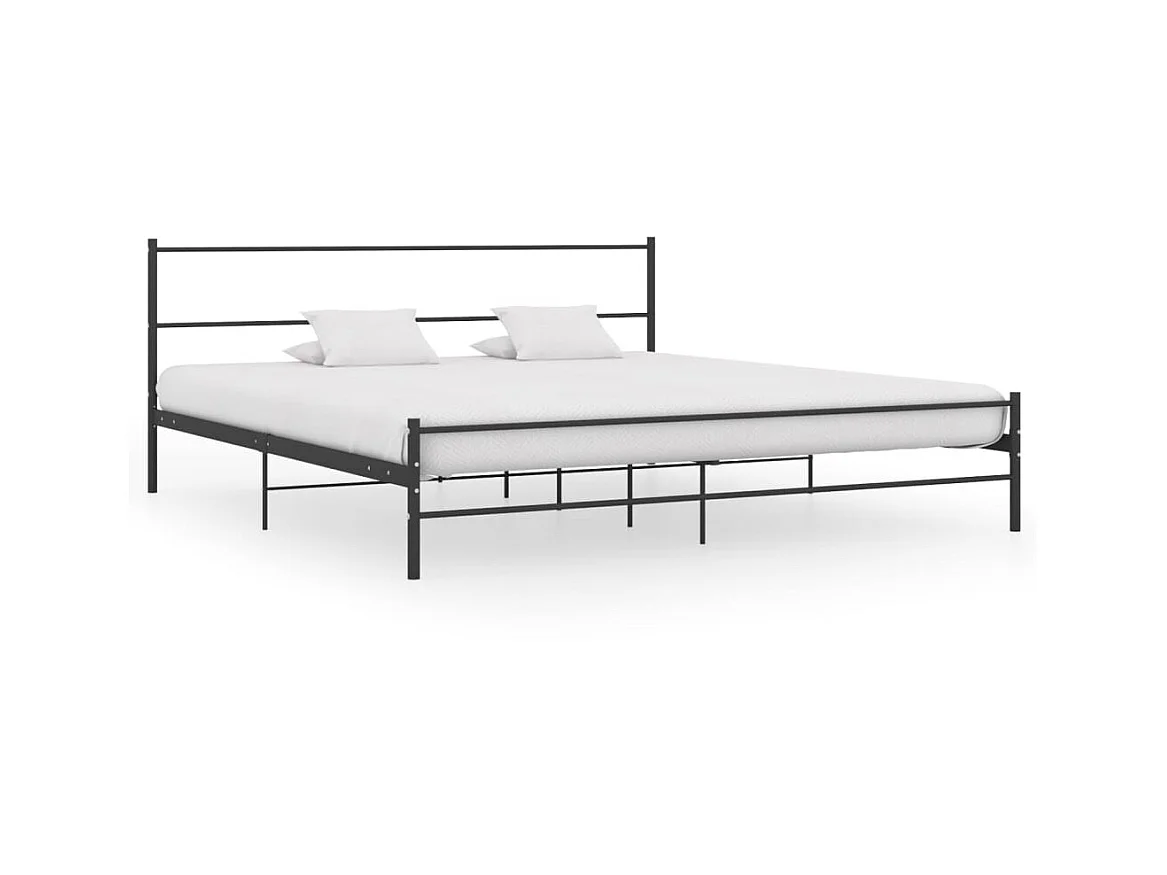 Lit-180x200 cm Noir Métal EGGB69365