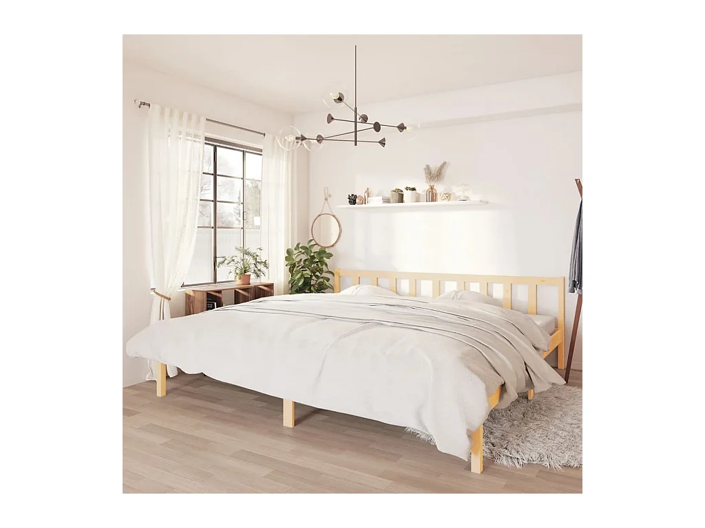 Lit-200x200 cm bois de pin massif EGGB70441
