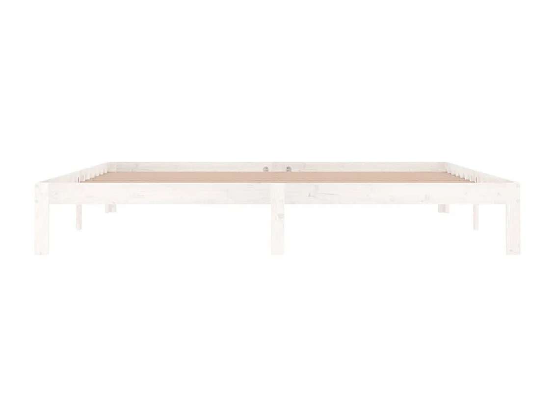 Lit-200x200 cm Blanc Bois de pin massif EGGB86105