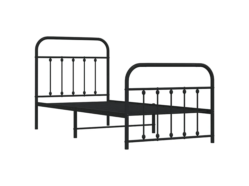 Bedframe met hoofd- en voeteneinde metaal zwart 90x190 cm NL41002