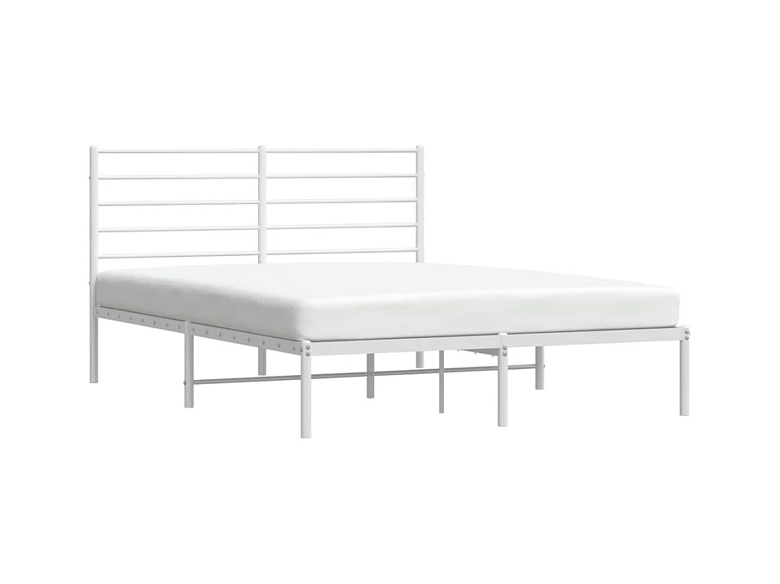 Cama com cabeceira 140x190 cm metal branco PT885071