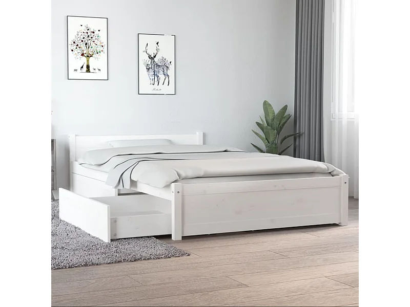 Lit-120x190 cm avec tiroirs Blanc Petit double EGGB82419