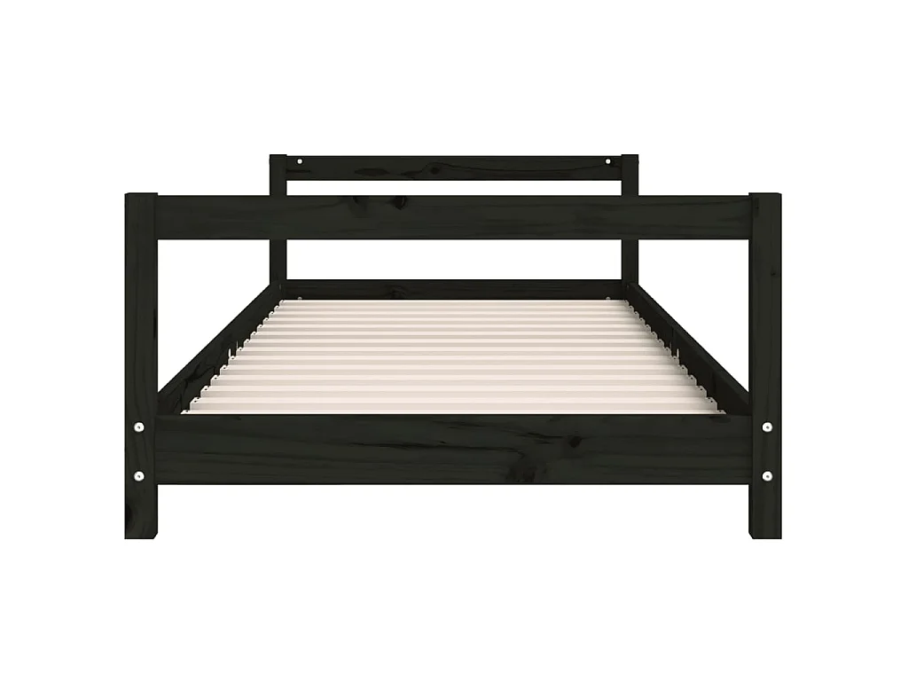 Cama infantil 90x190 cm pinho maciço preto PT512095
