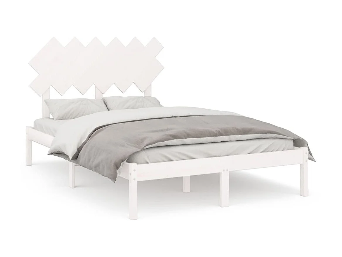 Cama 120x200 cm de madera maciza blanco ES92571