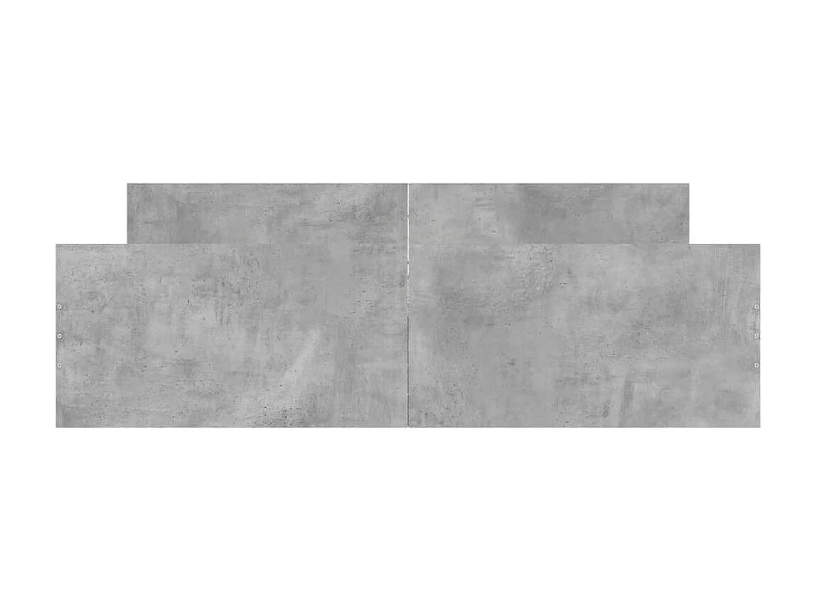 Lit-140x200 cm tête de lit et pied de lit gris béton EGGB60763