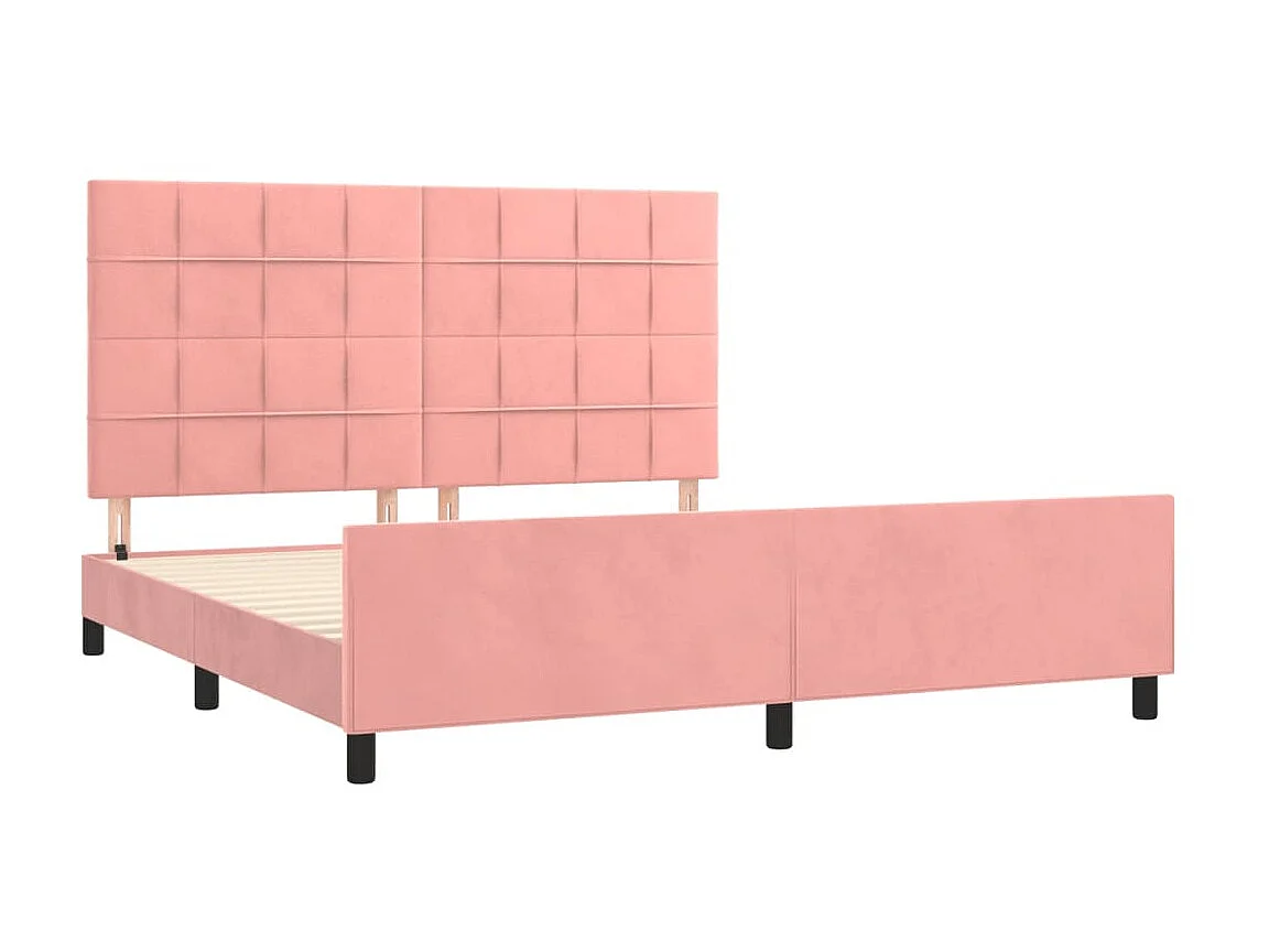 Lit-180x200 cm avec tête de lit Rose Velours EGGB74192