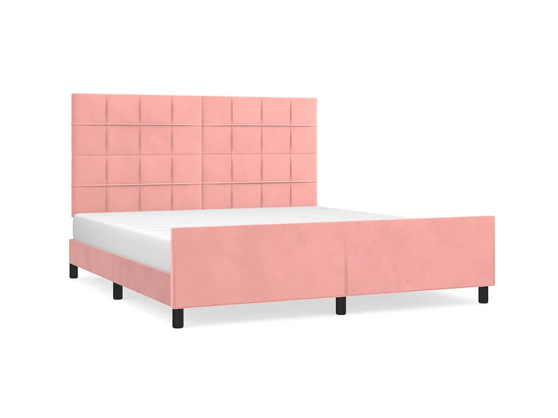 Lit-180x200 cm avec tête de lit Rose Velours EGGB74192