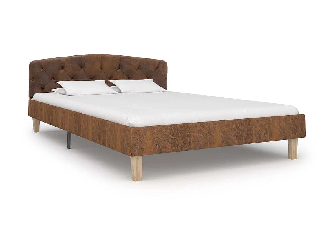 Lit-120x200 cm Marron Similicuir daim EGGB73141