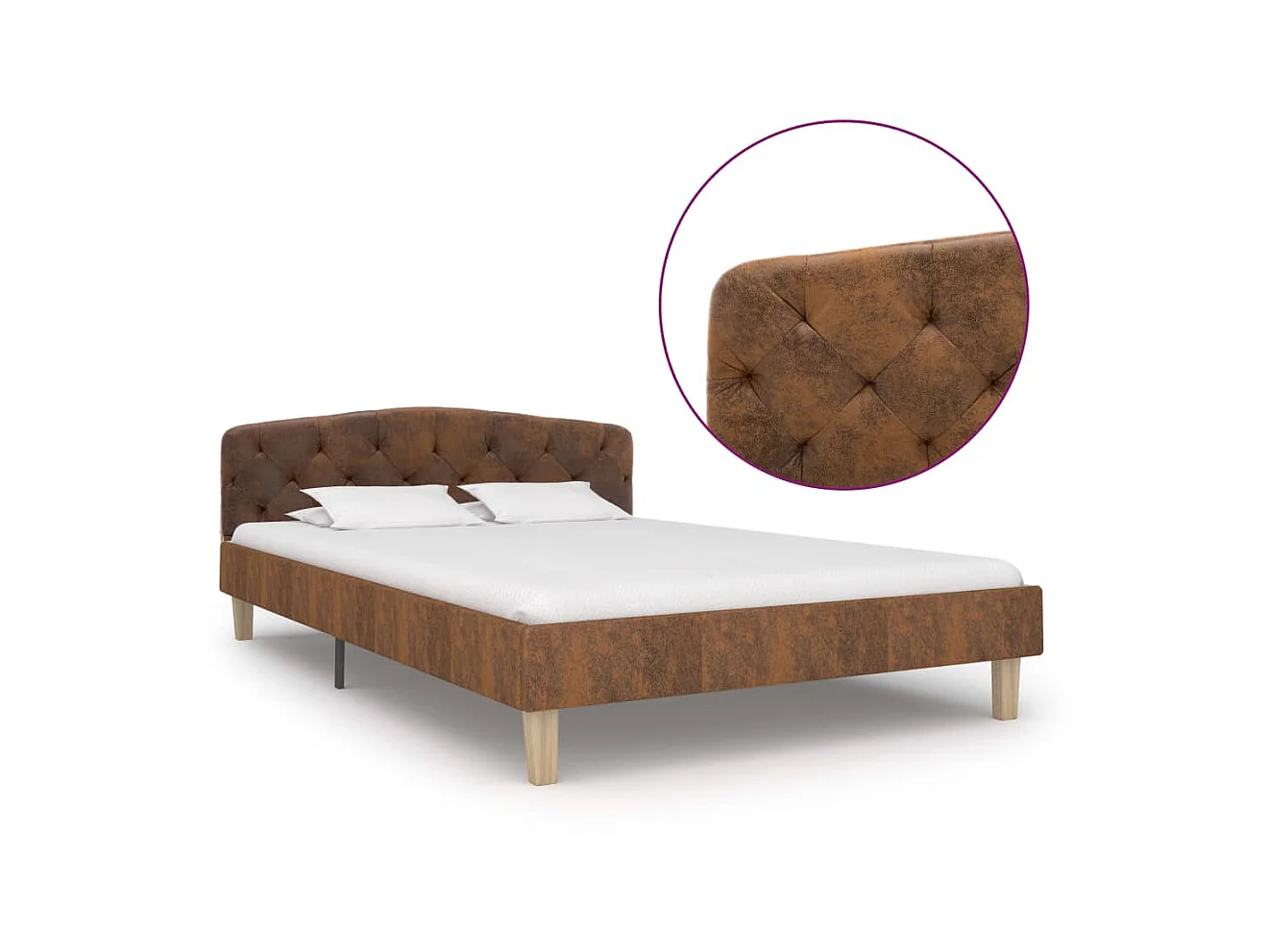 Lit-120x200 cm Marron Similicuir daim EGGB73141