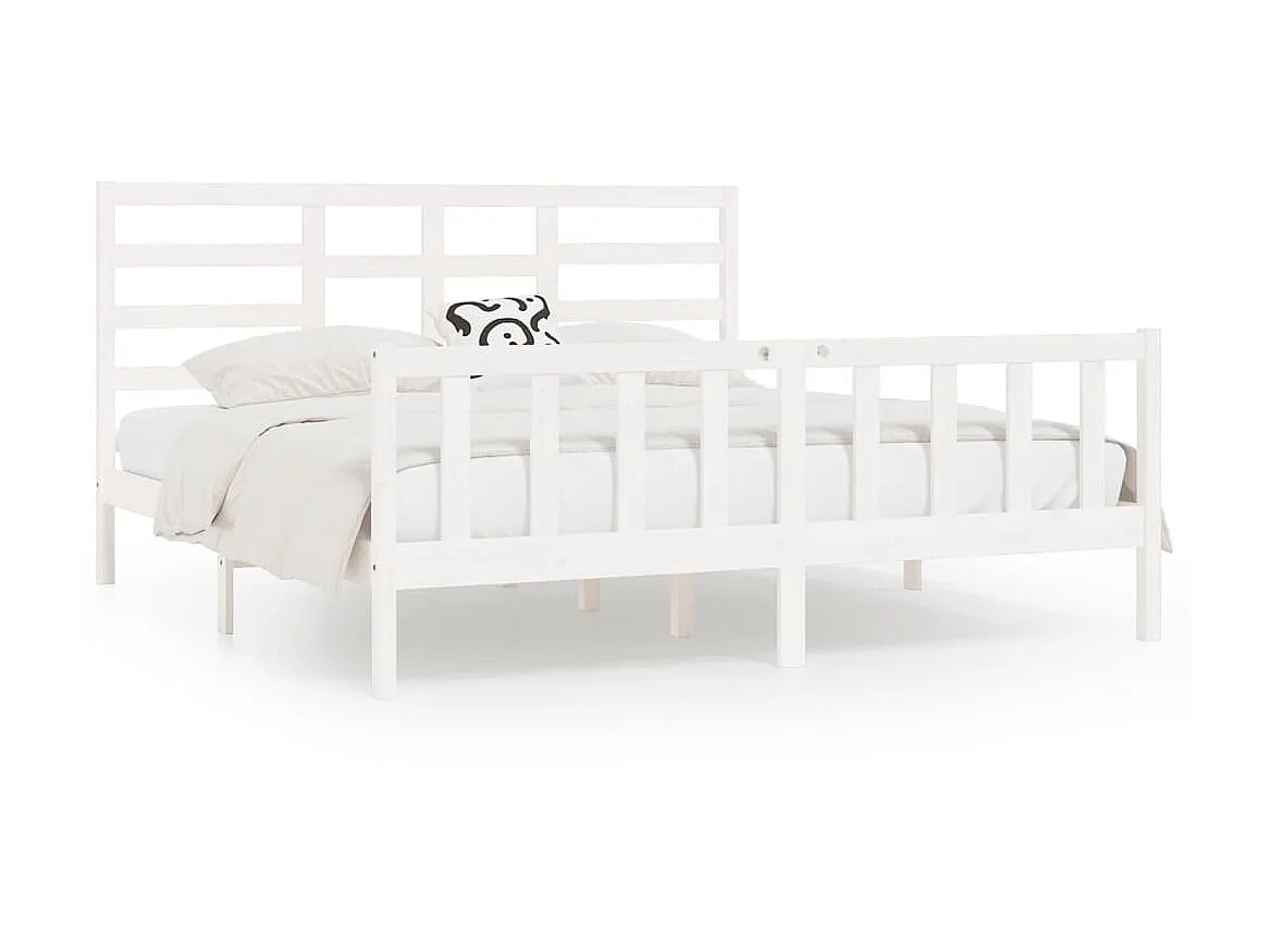 Bedframe massief grenenhout wit 200x200 cm NL32878