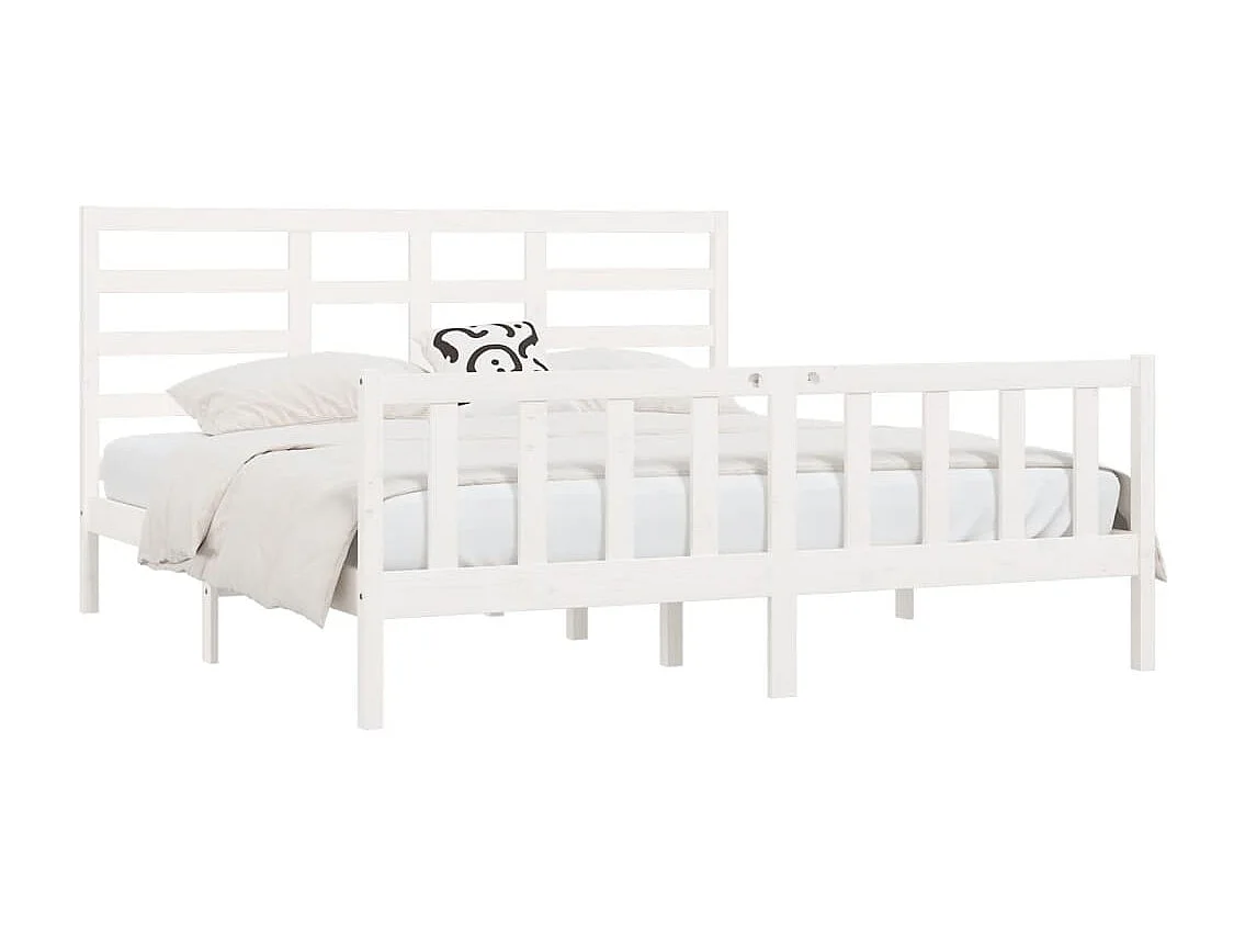 Bedframe massief grenenhout wit 200x200 cm NL32878