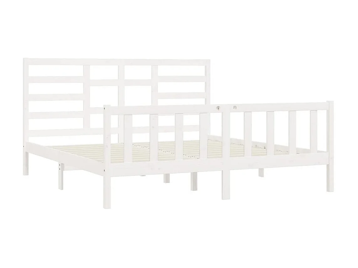 Bedframe massief grenenhout wit 200x200 cm NL32878