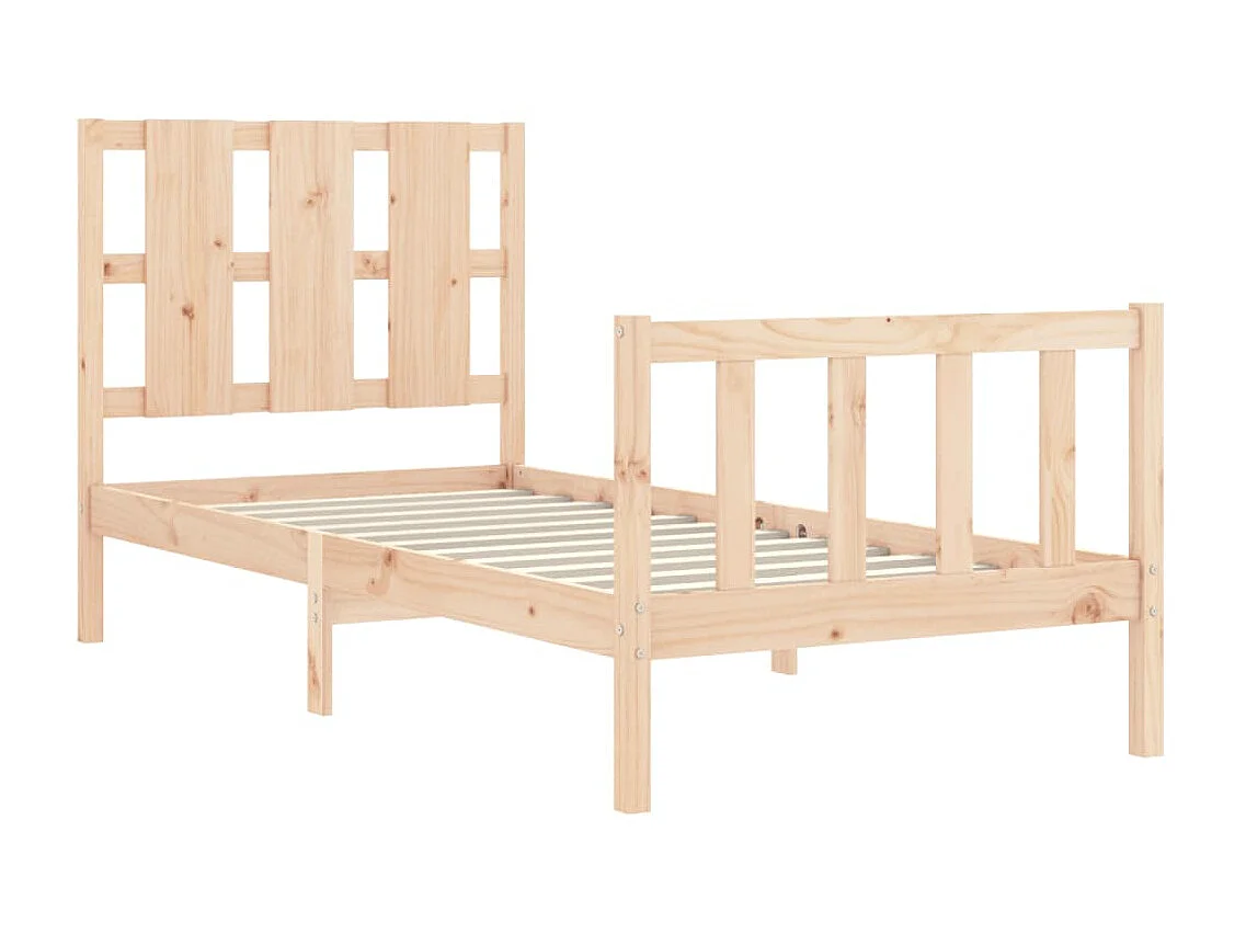 Cama 90x200 cm con cabecero madera maciza ES64942