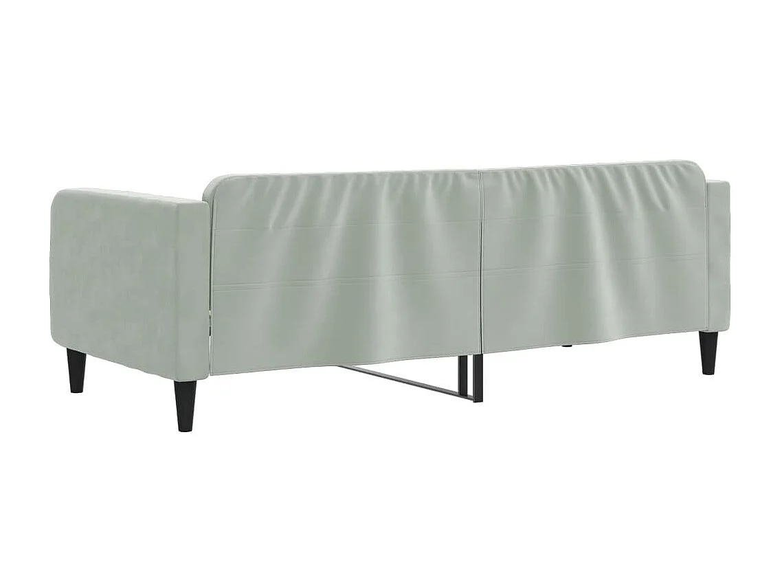 Cama de solteiro 90x200 cm veludo cinzento-claro PT516912