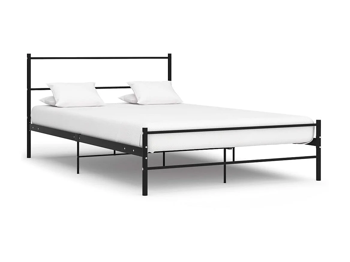 Cama em metal preto 140x200 cm PT637445