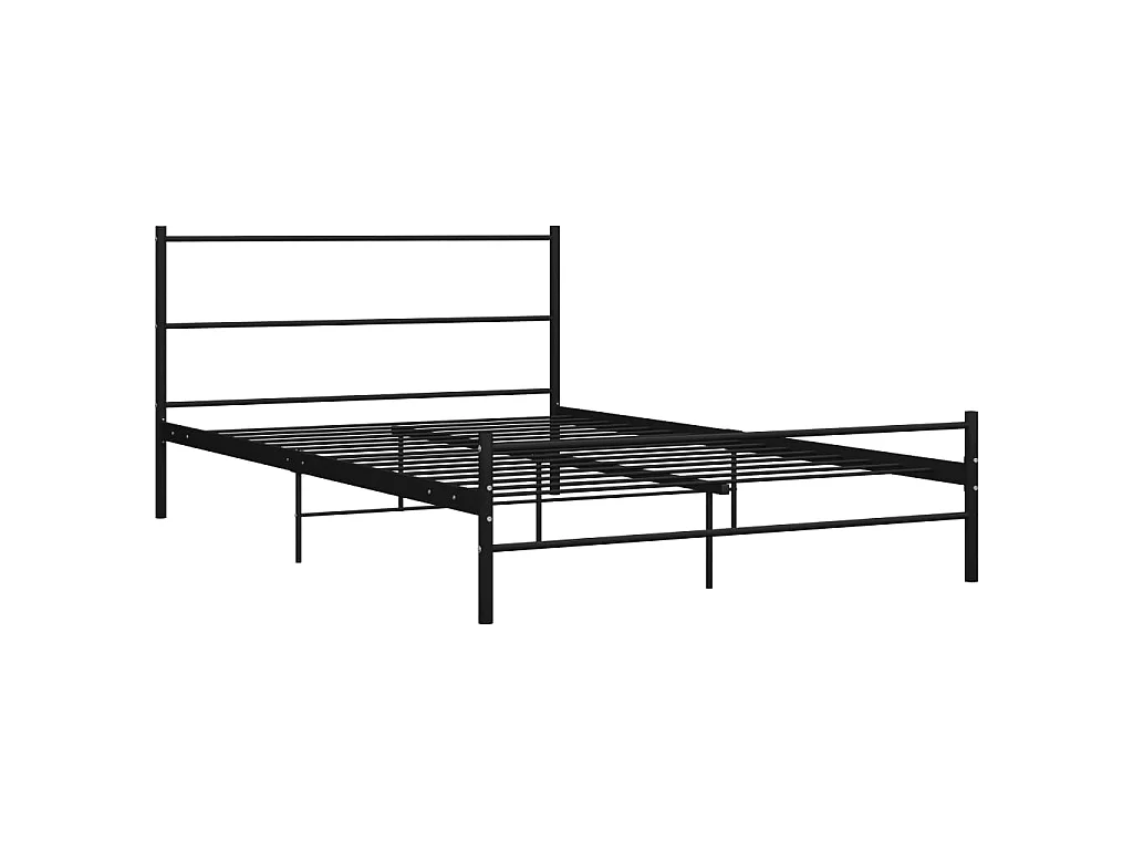 Cama em metal preto 140x200 cm PT637445