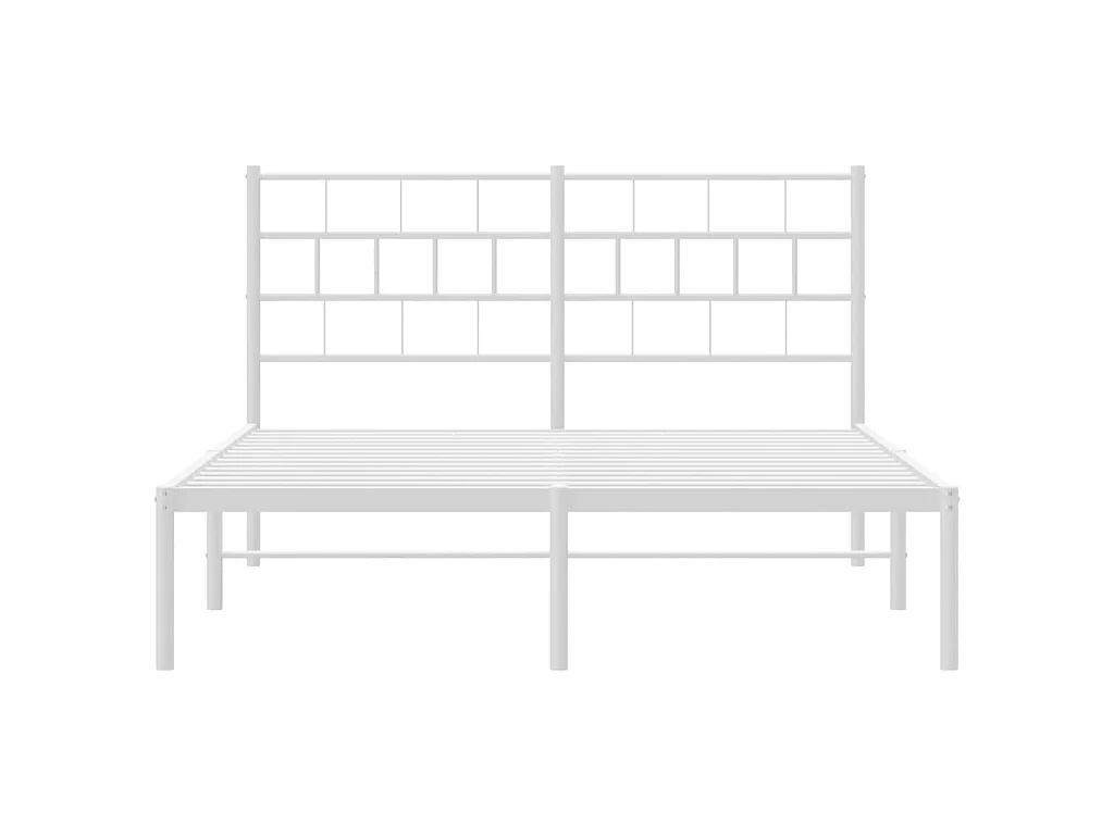 Cama 140x200 cm con cabecero metal blanca ES65938