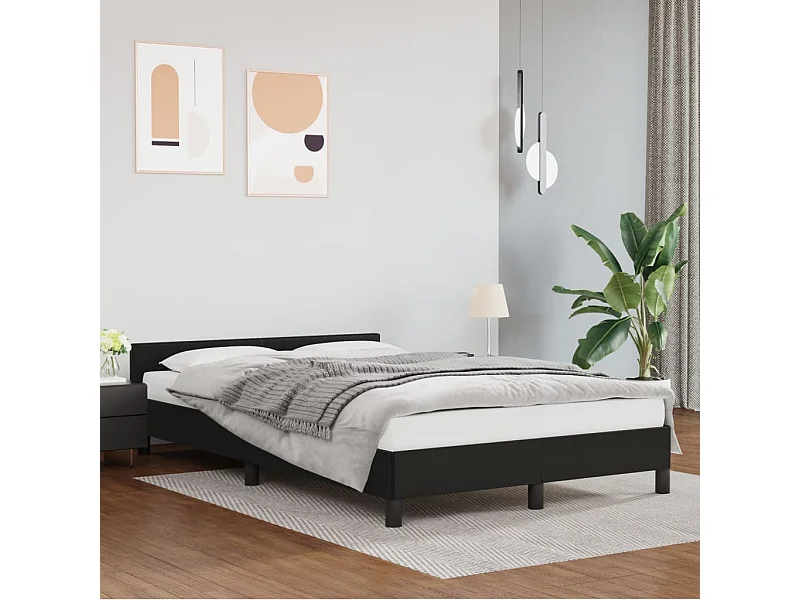 Bedframe met hoofdbord kunstleer zwart 120x200 cm NL45861