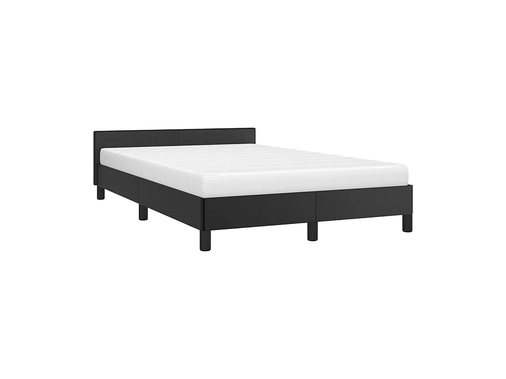 Lit-120x200 cm avec tête de lit Noir Similicuir EGGB32253