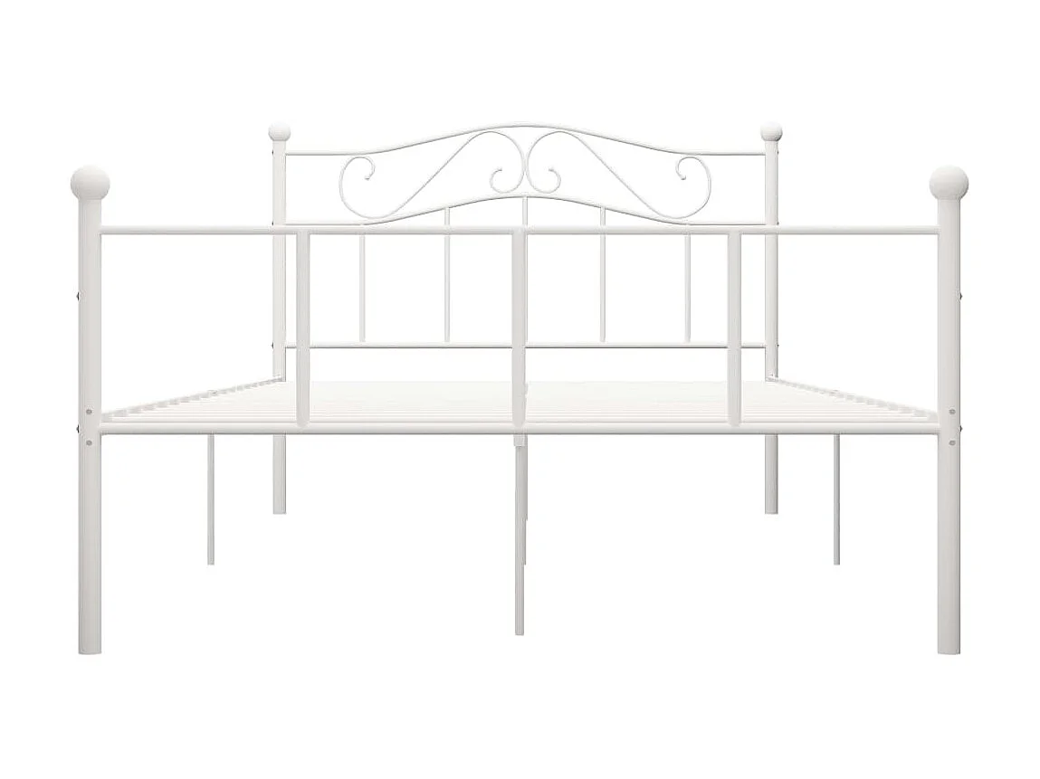 Lit-140x200 cm Blanc Métal EGGB33738