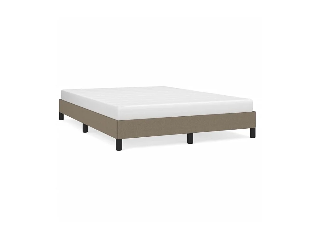 Cama 140x190 cm de tela gris taupe ES16147