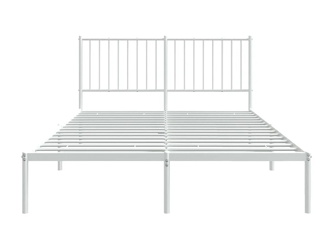 Cama com cabeceira 140x190 cm metal branco PT199405