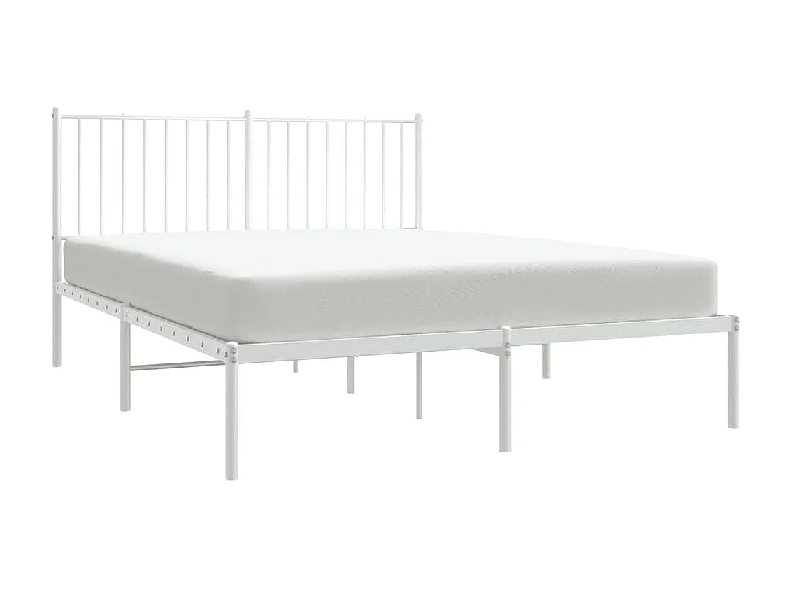 Cama com cabeceira 140x190 cm metal branco PT199405