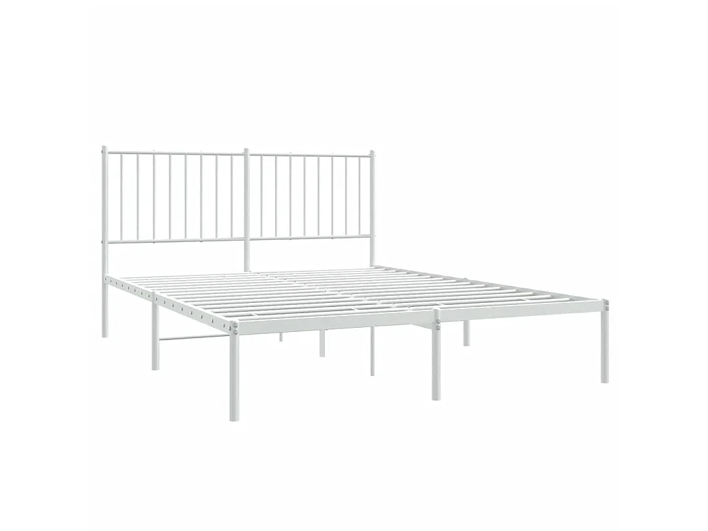 Cama com cabeceira 140x190 cm metal branco PT199405