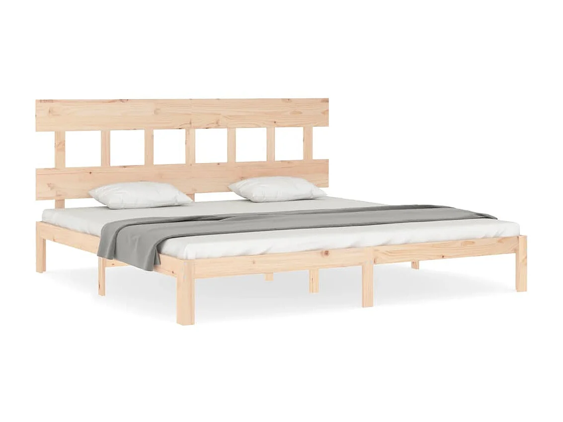 Lit-200x200 cm avec tête de lit bois massif EGGB77117