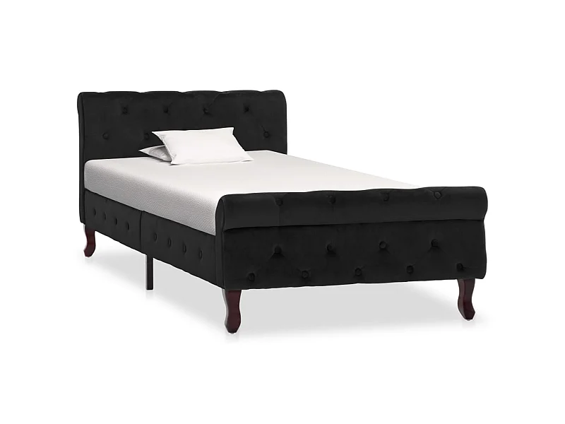 Cama 90x200 cm veludo preto PT787246