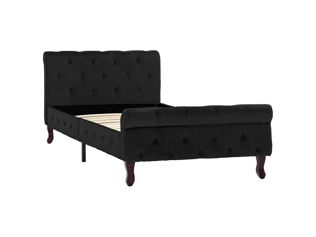 Lit-90x200 cm Noir Velours EGGB70037