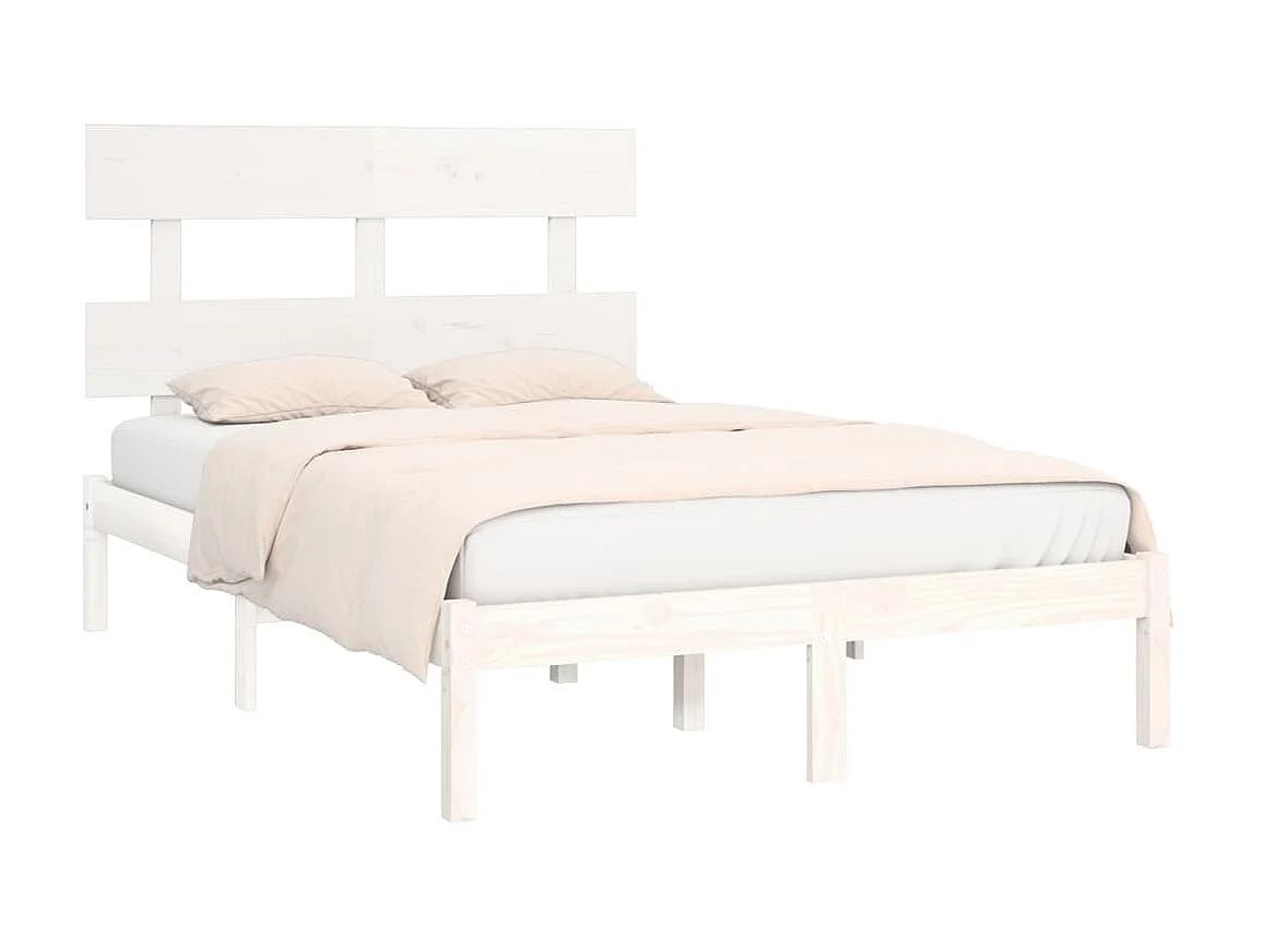 Cama dupla pequena 120x190cm madeira maciço branco PT144611