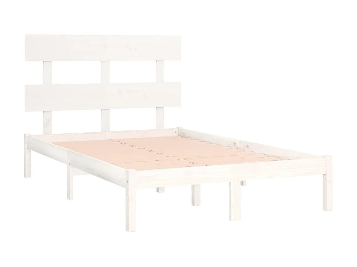 Cama dupla pequena 120x190cm madeira maciço branco PT144611