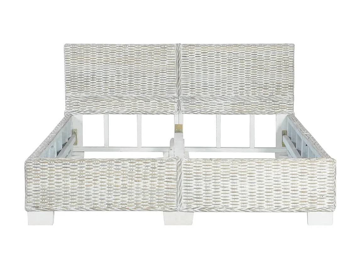 Cama 140x200 cm vime genuíno cinzento PT421421