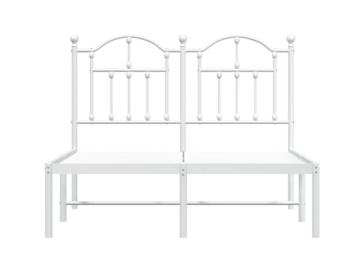 Lit-120x200 cm métal avec tête de lit blanc EGGB65045