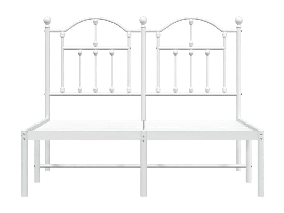 Lit-120x200 cm métal avec tête de lit blanc EGGB65045