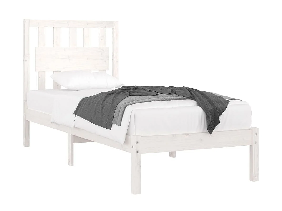 Cama 90x200 cm madera maciza de pino blanco ES54483