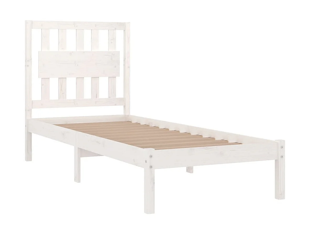 Cama 90x200 cm madera maciza de pino blanco ES54483