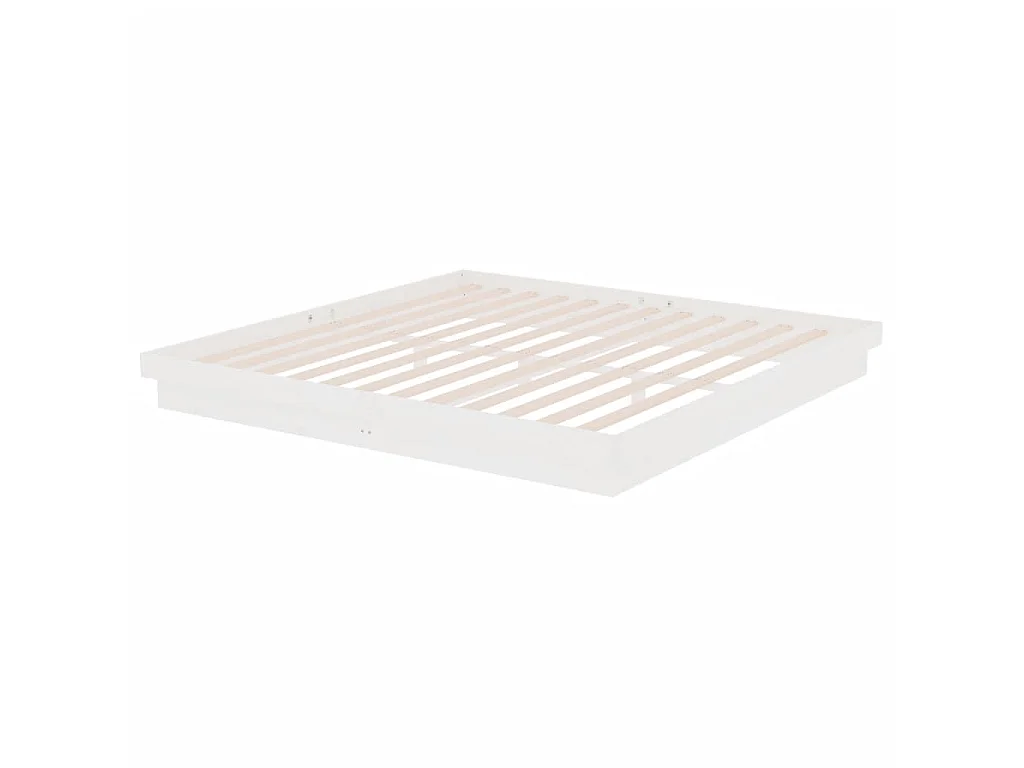 Lit-200x200 cm blanc bois massif EGGB89428