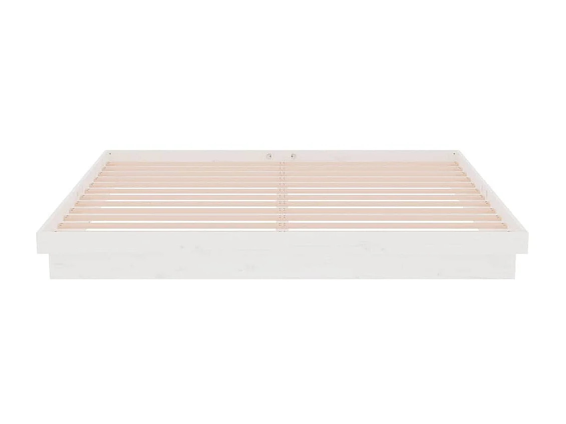 Lit-200x200 cm blanc bois massif EGGB89428