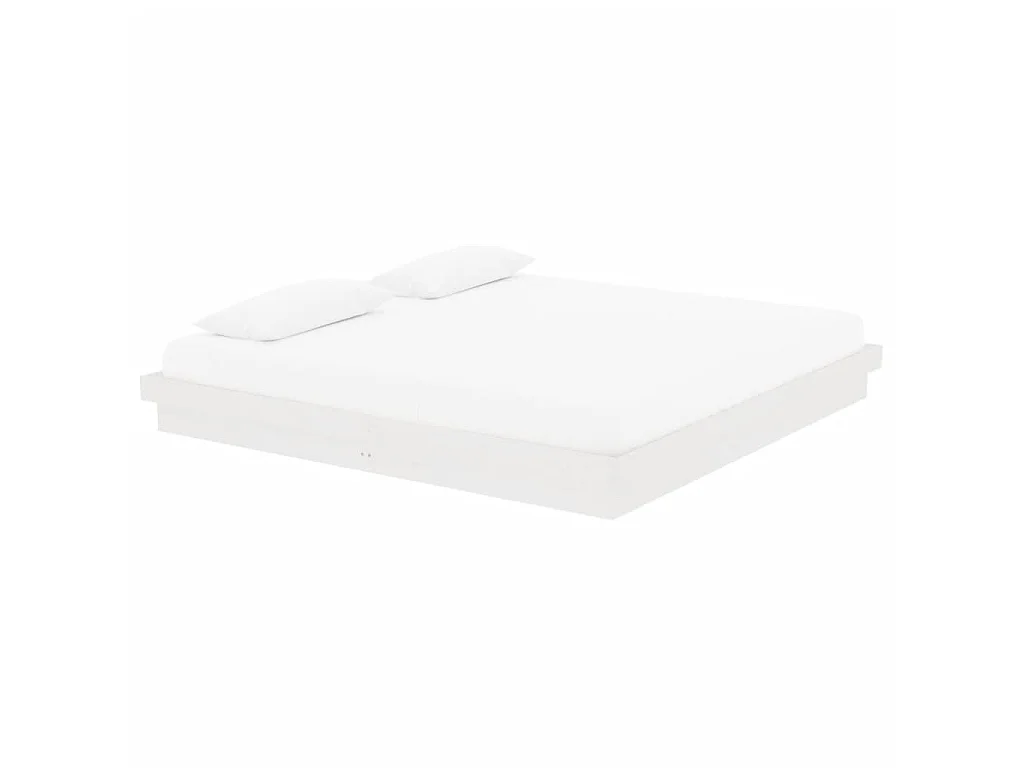 Cama 200x200 cm madeira maciça branco PT695369
