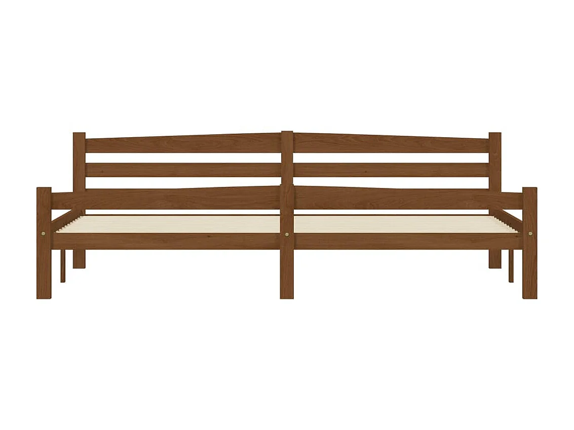 Lit-200x200 cm Marron miel Bois de pin massif EGGB53080