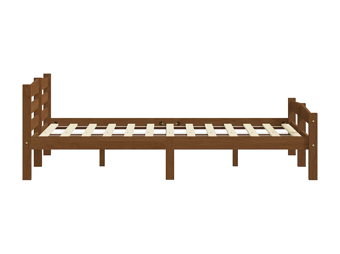 Lit-200x200 cm Marron miel Bois de pin massif EGGB53080
